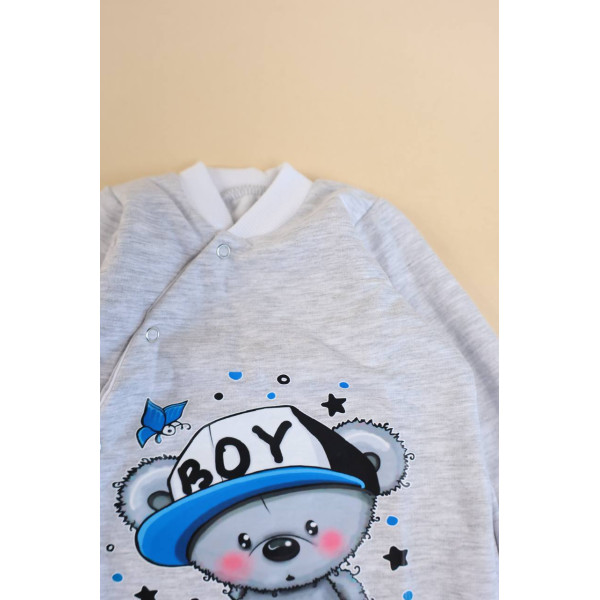 Чоловічок з байки (футер) Світло-сірий «It`s a boy»