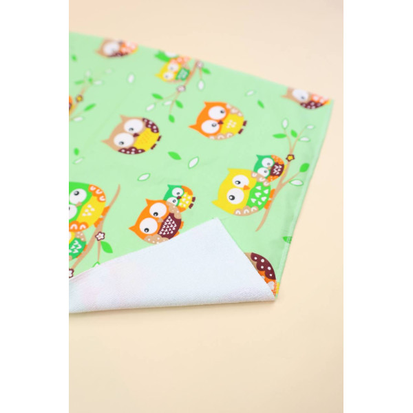 Непромокаюча пелюшка · Зеленa з совами — Babywear