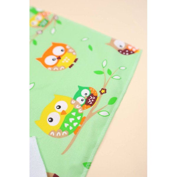 Непромокаюча пелюшка · Зеленa з совами — Babywear