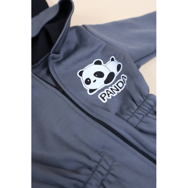 Ромпер из тринитки Графітовий Panda