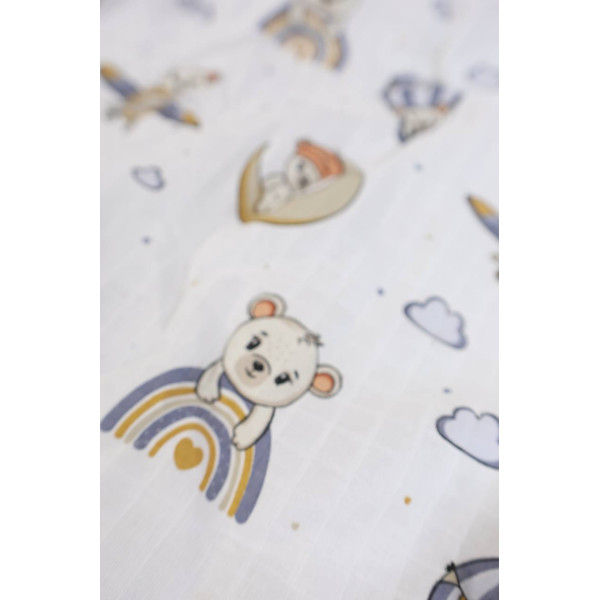 Мусліновий плед  Ведмедик на повітряній кулі