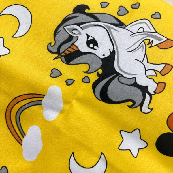 Непромокаюча пелюшка · 80×65 см · Жовта з єдинорогом — Babywear