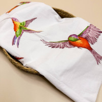 Непромокаюча пелюшка · Біла з колібрі — Babywear