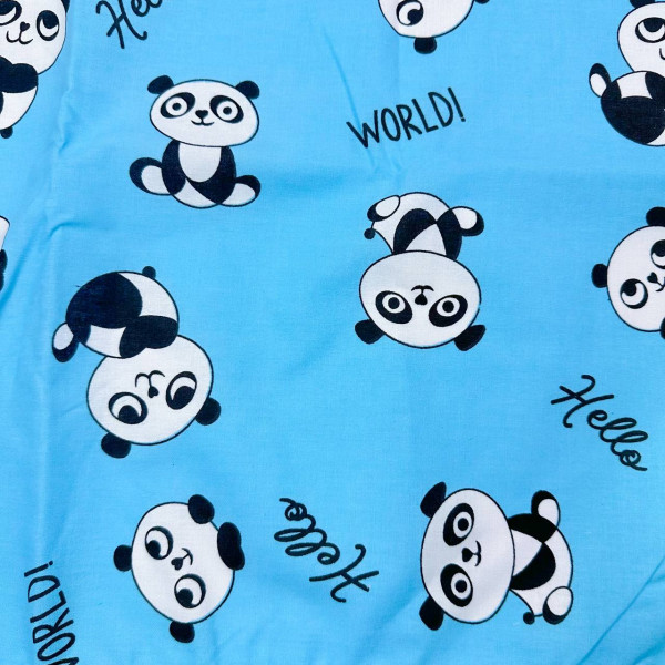 Непромокаюча пелюшка · 80×65 см · Блакитна з пандами — Babywear