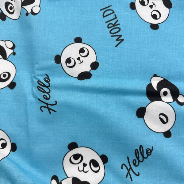 Непромокаюча пелюшка · 80×65 см · Блакитна з пандами — Babywear