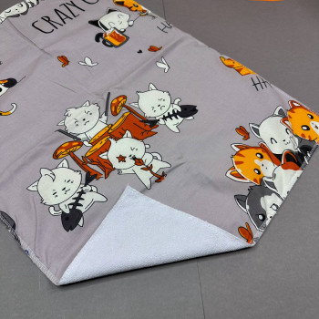 Непромокаюча пелюшка · 60×45 см · Сіра котики — Babywear