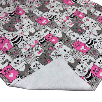 Непромокаюча пелюшка · Сіро рожеві котики — Babywear