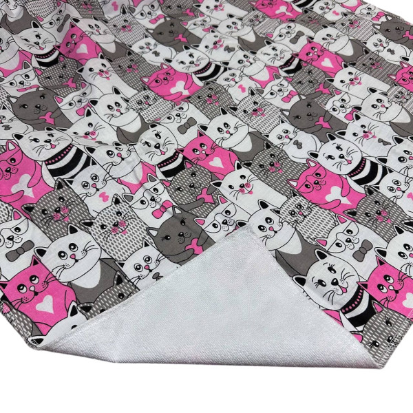Непромокаюча пелюшка · Сіро рожеві котики — Babywear