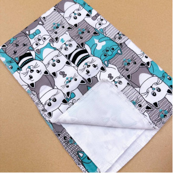 Непромокаюча пелюшка · Сіро бірюзові котики — Babywear