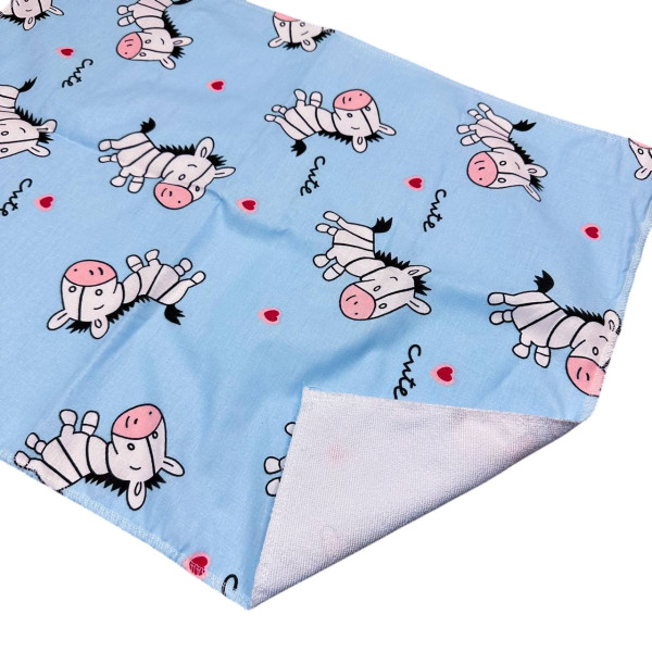 Непромокаюча пелюшка · Блакитна з зебрами — Babywear