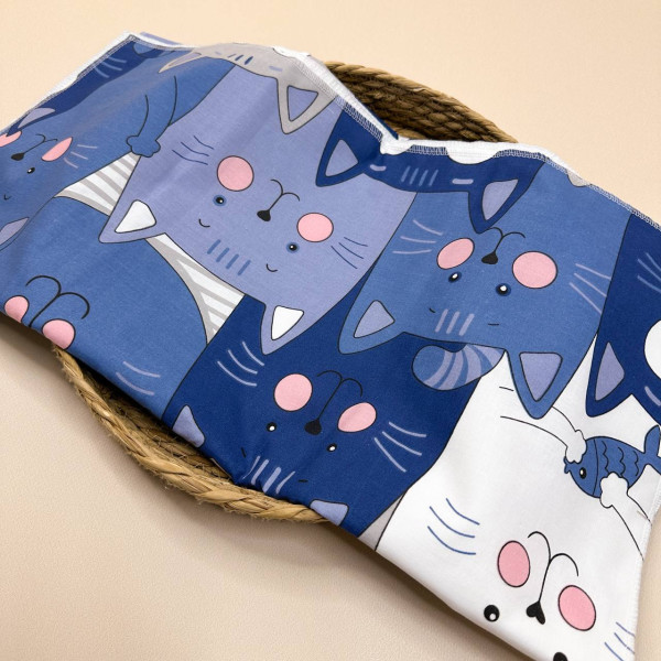 Бавовняна пелюшка · 120×60 см · Сині коти — Babywear