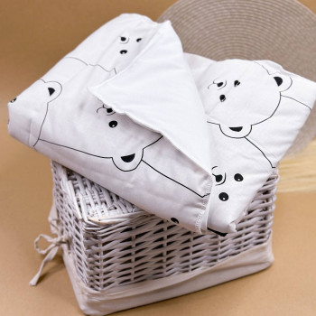 Непромокаюча пелюшка · 120×60 см · Чорно-білі Ведмедики — Babywear