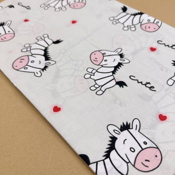 Бавовняна пелюшка · 90×110 см. · Біла з зеброю — Babywear