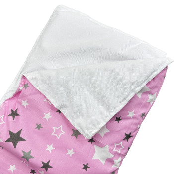 Непромокаюча пелюшка · 120×60 см · Рожева з зірками · З синтепоном — Babywear