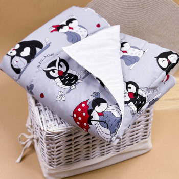 Непромокаюча пелюшка · Сіра з совами · З синтепоном — Babywear