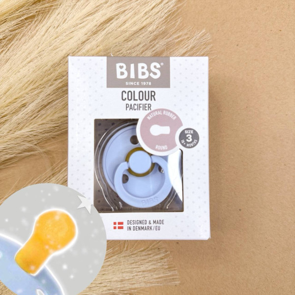 Пустушка BIBS класична кругла Colour Блакитний