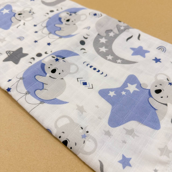 Муслінова пелюшка · 90×80 см. · Коали на місяцях — Babywear