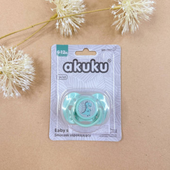 Пустушка силіконова симметрична (Діно) "Akuku"