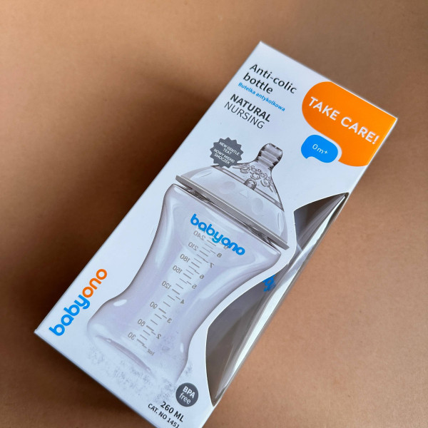 Антиколікова Пляшечка BabyOno 260 мл
