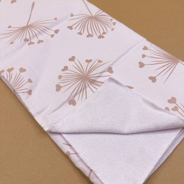 Непромокаюча пелюшка · 120×60 см. · Біла з квіточками — Babywear