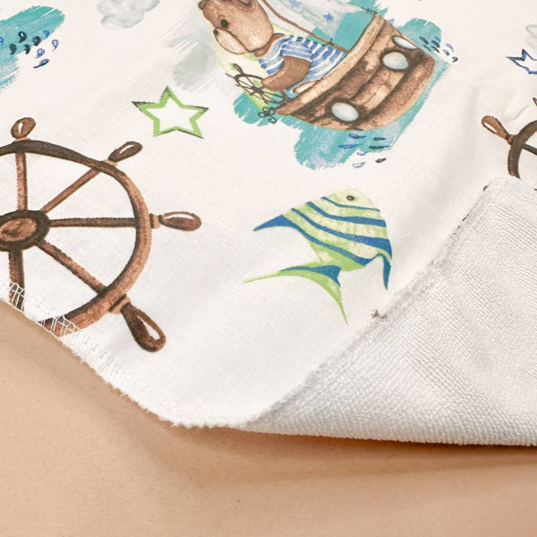 Непромокаюча пелюшка · 120×60 см · Ведмедики на човні — Babywear