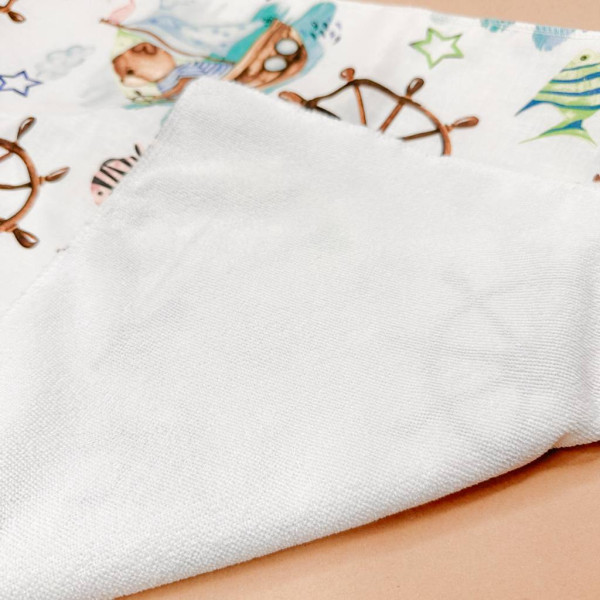 Непромокаюча пелюшка · 120×60 см · Ведмедики на човні — Babywear