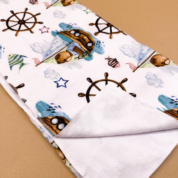 Непромокаюча пелюшка · 120×60 см · Ведмедики на човні — Babywear