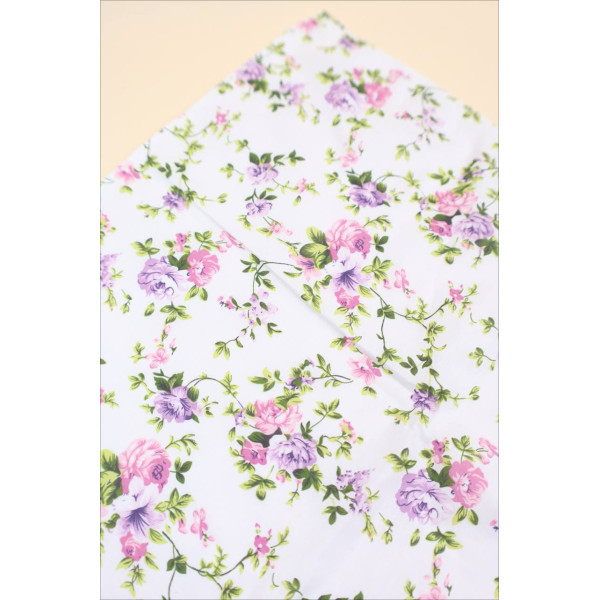 Непромокаюча пелюшка · 120×60 см · Біла з квіточками — Babywear