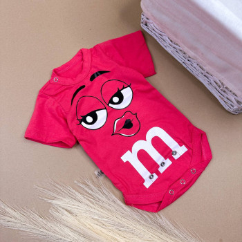 Боді з куліру для дівчинки Кораловий M&M's (56–86)