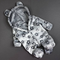 Комфортний комбінезон з махри Сіра з зірками EldollBaby (56–92)