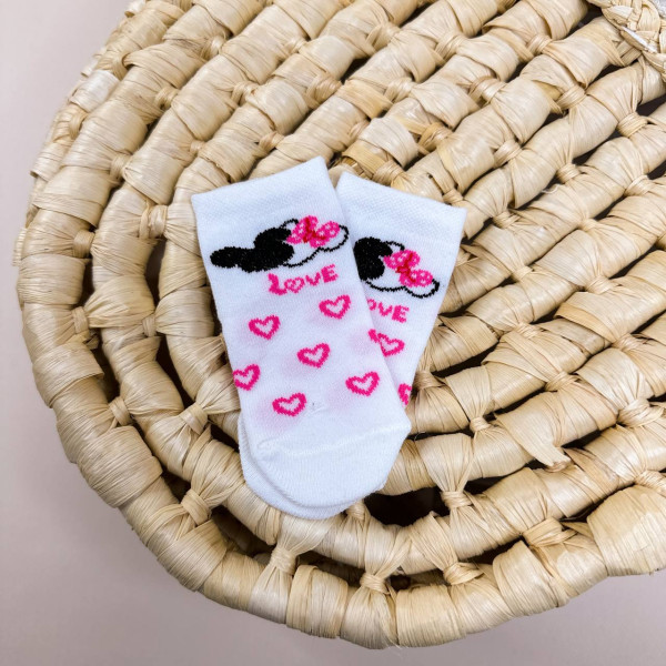 Носочки тонкі бавовняні Білі Love
