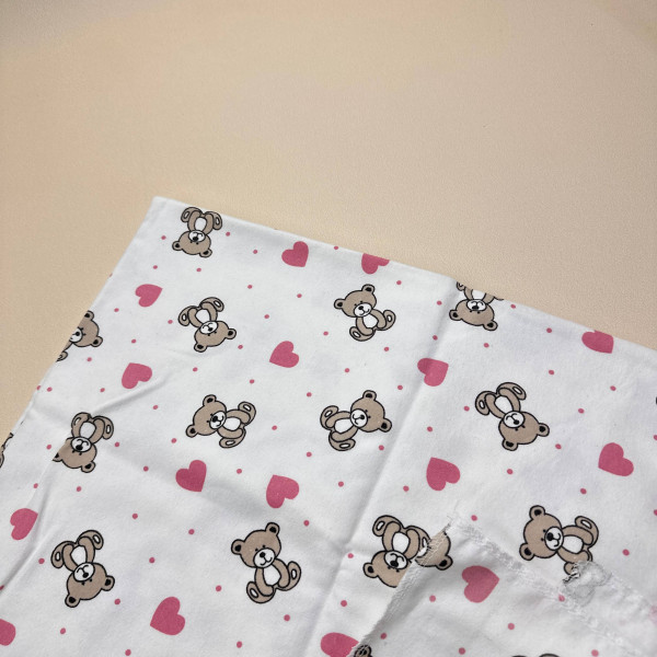 Байкова пелюшка · 110×90 см. · Ведмедик з сердечками · Тепла — Babywear