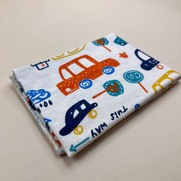 Байкова пелюшка · 110×90 см. · кольорові машинки — Babywear