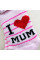 Теплі махрові носочки( I love mum ) рожеві