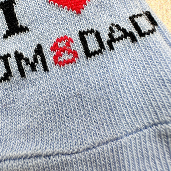 Теплі махрові носочки( I  love mum & dad ) блакитні