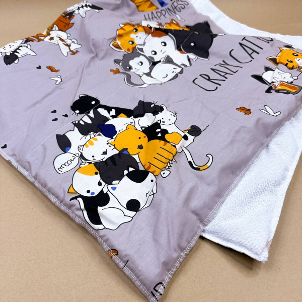 Непромокаюча пелюшка · Сіра з кошенятами · З синтепоном — Babywear