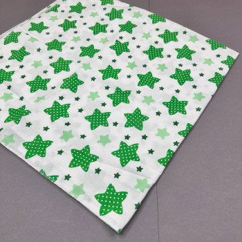 Ситцева пелюшка · 90×100 см · Зелені зірки — Babywear