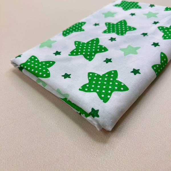 Ситцева пелюшка · 90×100 см · Зелені зірки — Babywear
