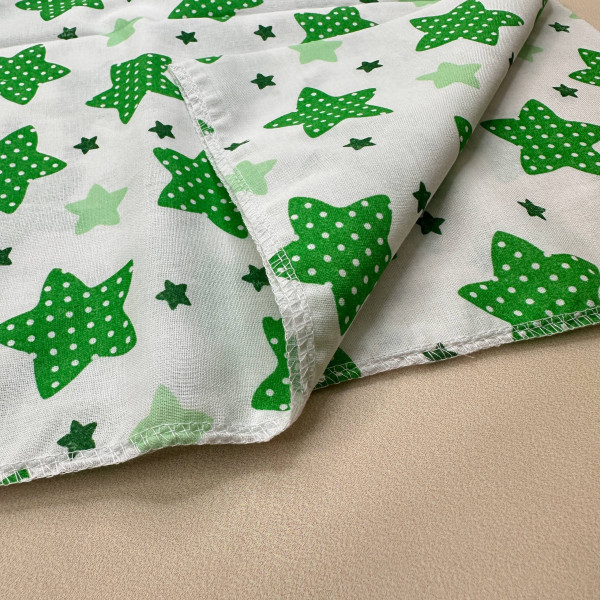 Ситцева пелюшка · 90×100 см · Зелені зірки — Babywear