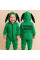 Комфортний комбінезон із тринитки на флісі Таткова копія з вушками (зелений) (56–92)