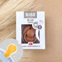 Пустушка BIBS класична кругла De lux світло - коричнева