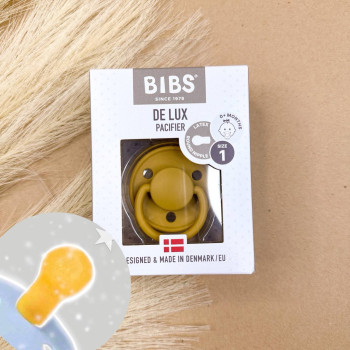 Пустушка BIBS класична кругла De lux горчина
