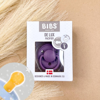 Пустушка BIBS класична кругла De lux фіолетова