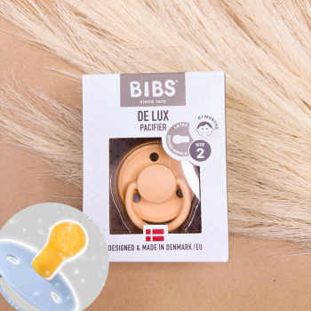 Пустушка BIBS класична кругла De lux персикова