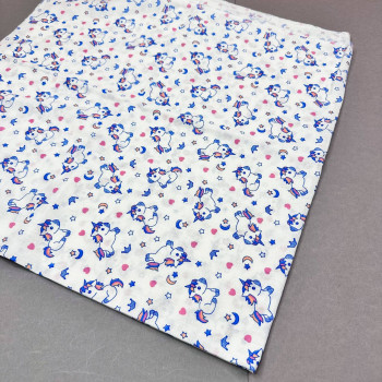 Ситцева пелюшка · 90×100 см · Сині Єдинороги — Babywear