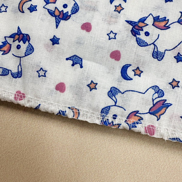 Ситцева пелюшка · 90×100 см · Сині Єдинороги — Babywear