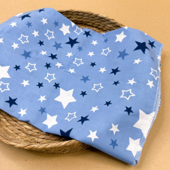 Бавовняна пелюшка · 90×110 см. · Синьо-білі зірочки — Babywear