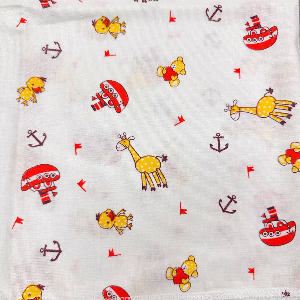 Ситцева пелюшка · 90×100 см · Жовті тваринки — Babywear