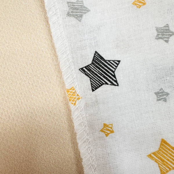 Ситцева пелюшка · 90×100 см · Жовто-сірі зірочки — Babywear
