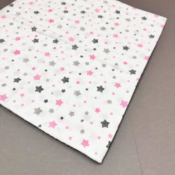 Ситцева пелюшка · 90×100 см · Рожево-сірі зірочки — Babywear